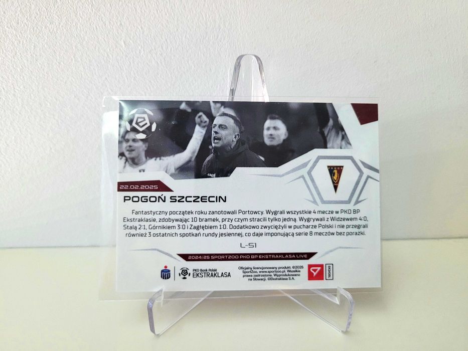 Karta L-51 Pogoń Szczecin PKO BP Ekstraklasa 2024/25 LIVE limit: 41/65