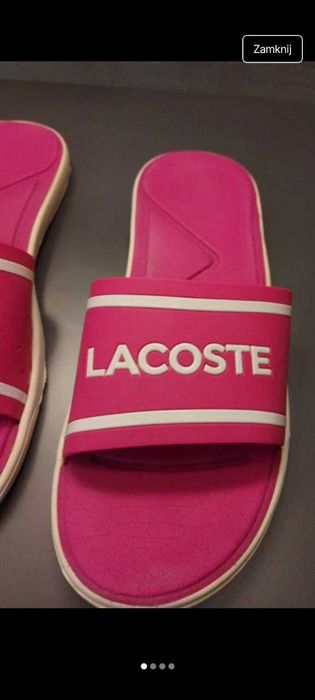Różowe klapki Lacoste