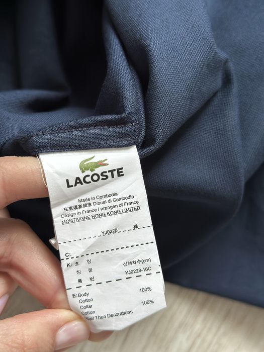 Оригінал Lacoste чоловіча сорочка Oxford 100% бавовна Regular Fit Button-Down синя чорна S L CH1911 Лакост