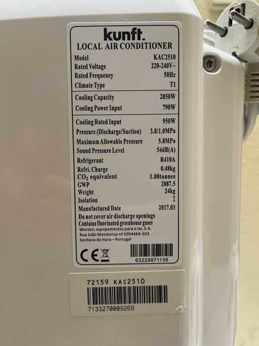 Ar Condicionado Portátil KUNFT KAC2510