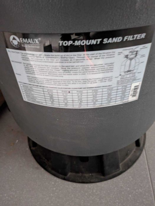 Піщаний фільтр для басейну Emaux Top-Mount Sand Filter (в комплекті з теплообмінником та насосом)