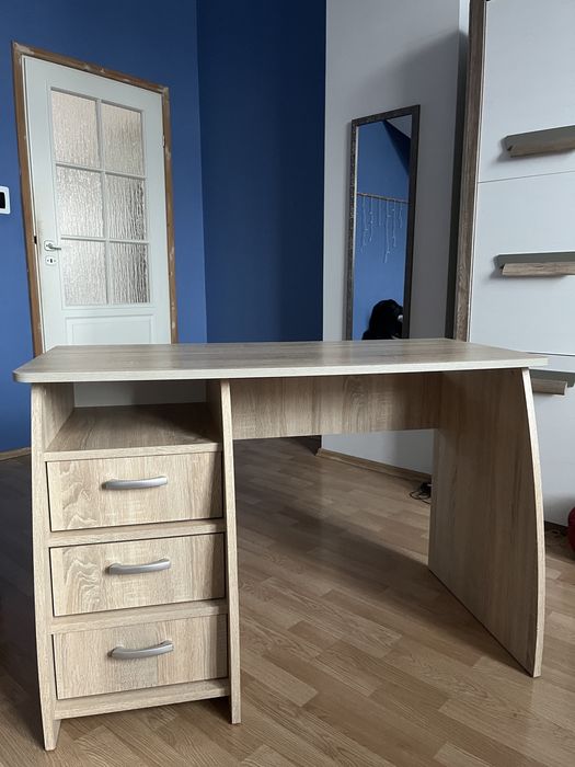 Biurko dąb sonoma, 3 szuflady