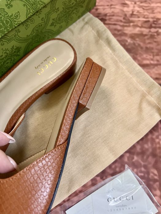 Klapki Gucci 40 skora naturalna nowe unikat