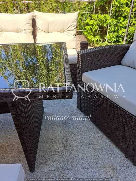 PROMOCJA!! Zestaw Mebli Ogrodowych Technorattanowy Brąz Komplet