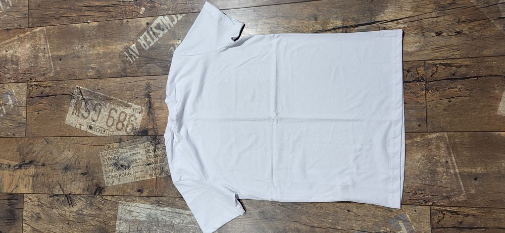 Biała koszulka męska t-shirt bawełna premium złote logo S