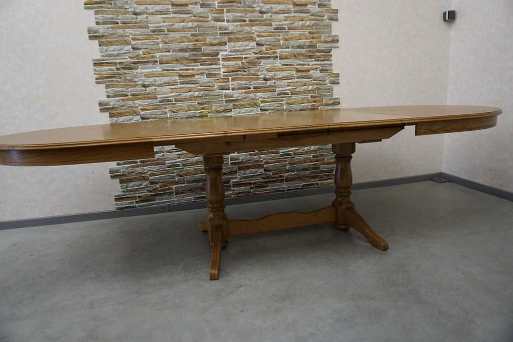 Stół Dębowy Owalny Rozkładany 3 Wstawki szer. 160 cm / 201 cm / 242 cm / 283 cm  (L-214)
