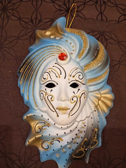 Maski weneckie ceramiczne na ścianę komplet 3 sztuk na prezent