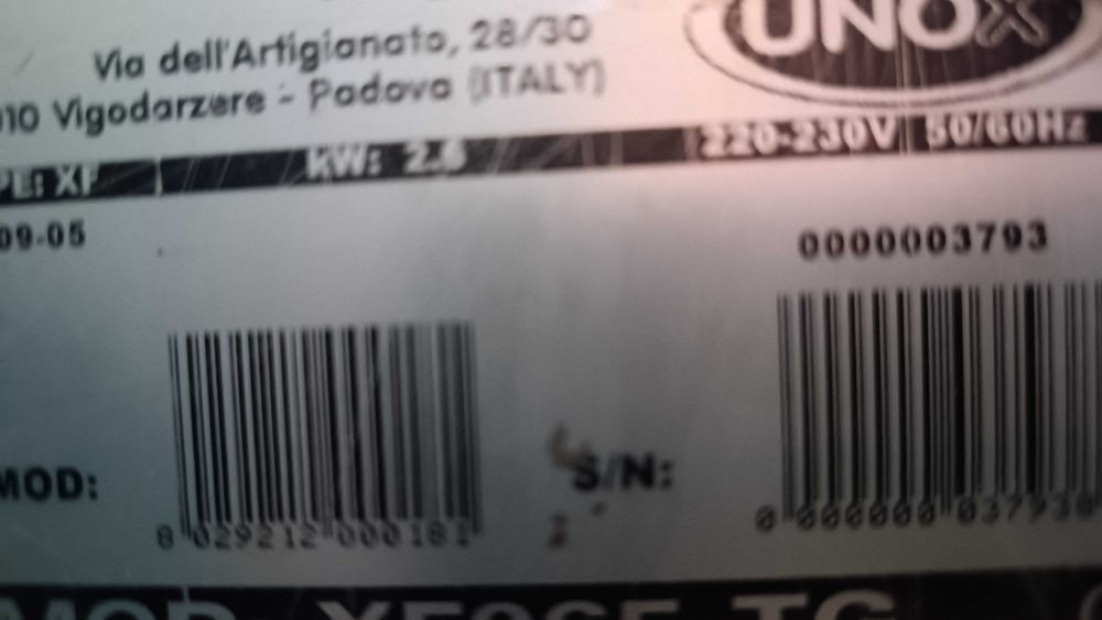 Forno industrial unox