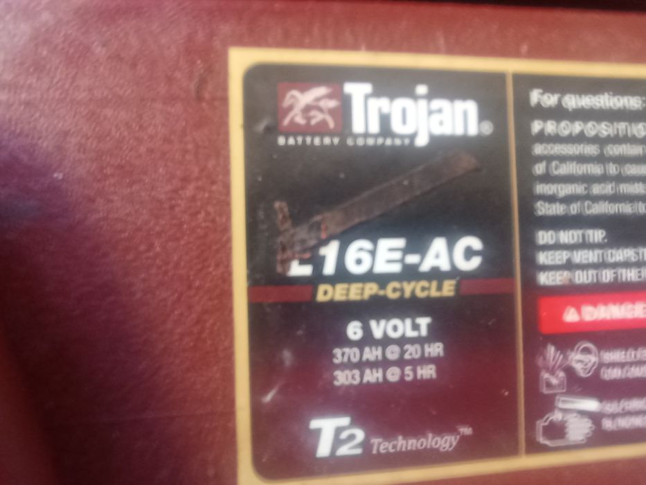 BATERIAS SOLARES DE SUPERIOR QUALIDADE trojan 6 v 390 amp