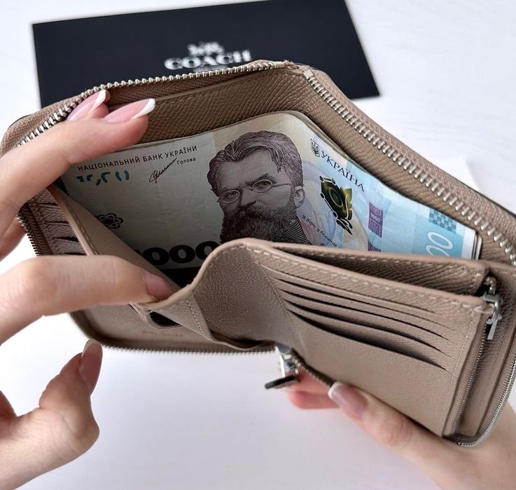 COACH Medium Zip Around Жіночий гаманець шкіряний оригінал подарунок