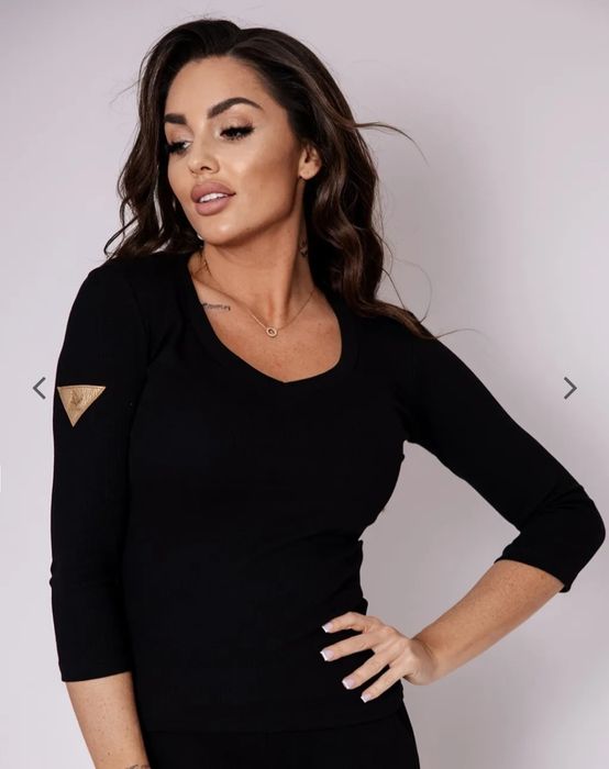 La mu Elegancki czarny komplet dres s m l