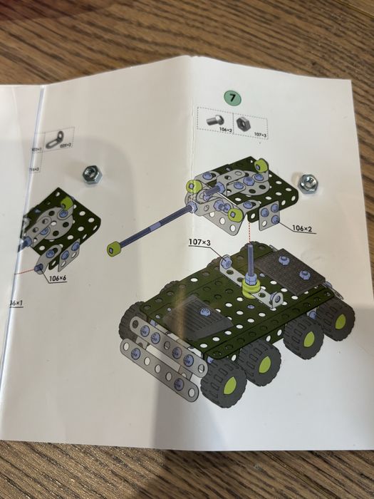 Конструктор металевий з викруткою, технок танк