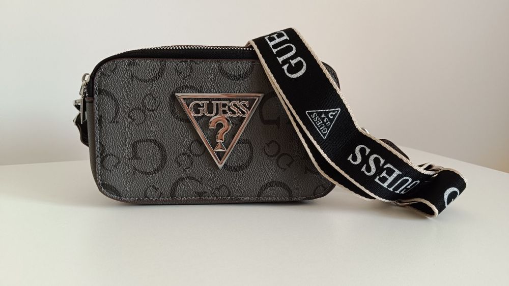 Сумка гес Guess сіра через плече