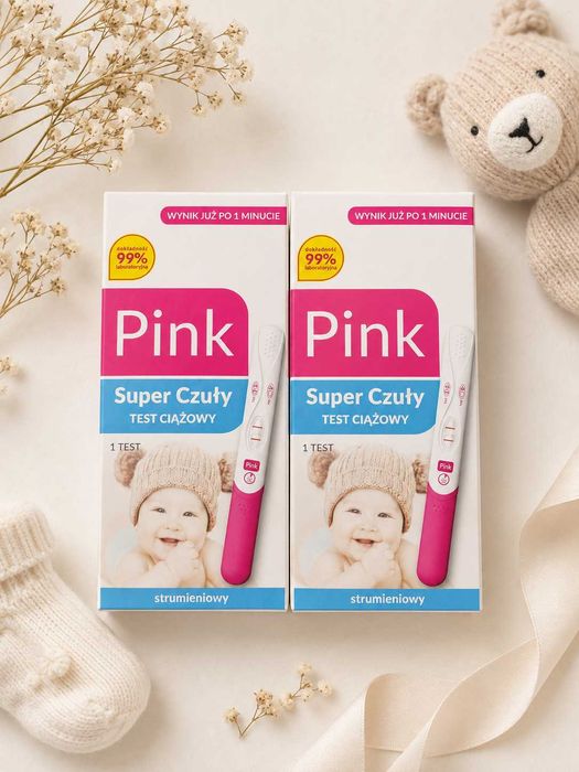 Pink Super Czuły – test ciążowy strumieniowy, 2 sztuki