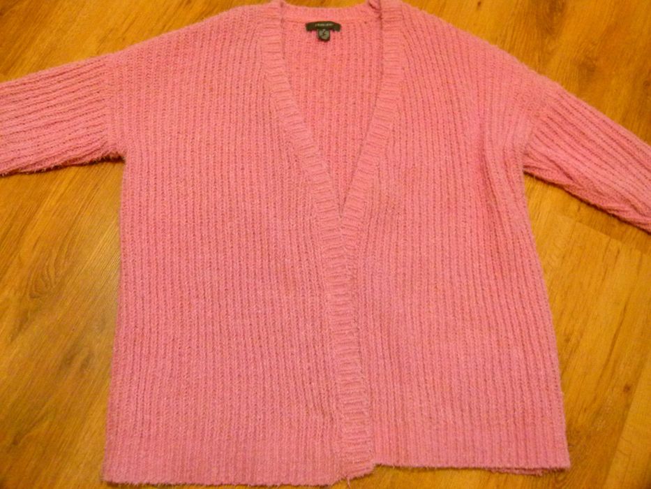 Primark sweter kardigan pudrowy róż pleciony bardzo gruby rozm 40 L