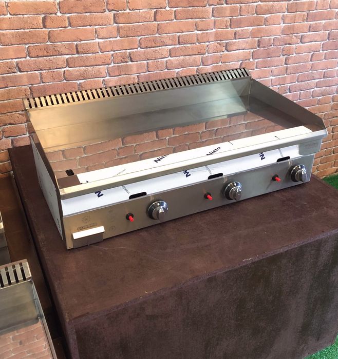 Placa de grelhar de cromo duro elétrica e a gás