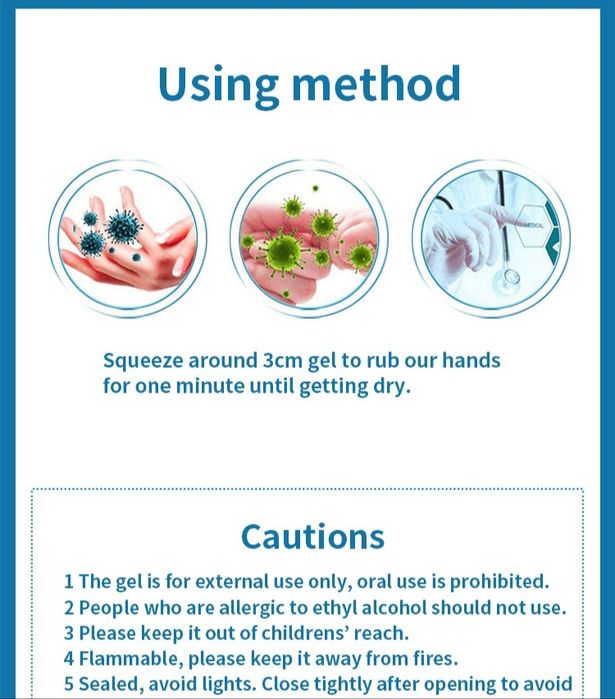 125ml+500ml=3€ Alcool gel desinfectante 75% vol alc.