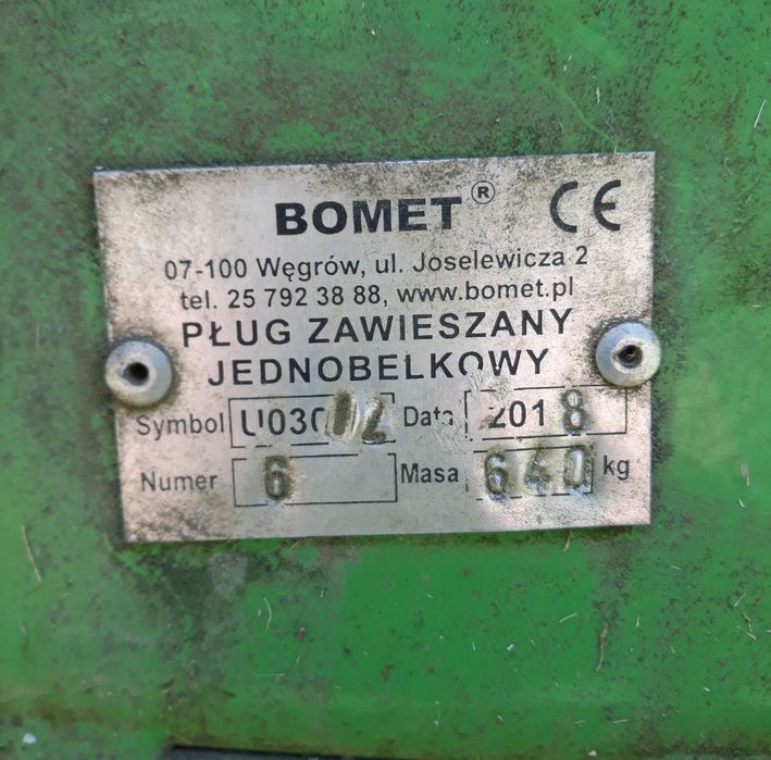 Pług jednobelkowy trzyskibowy BOMET