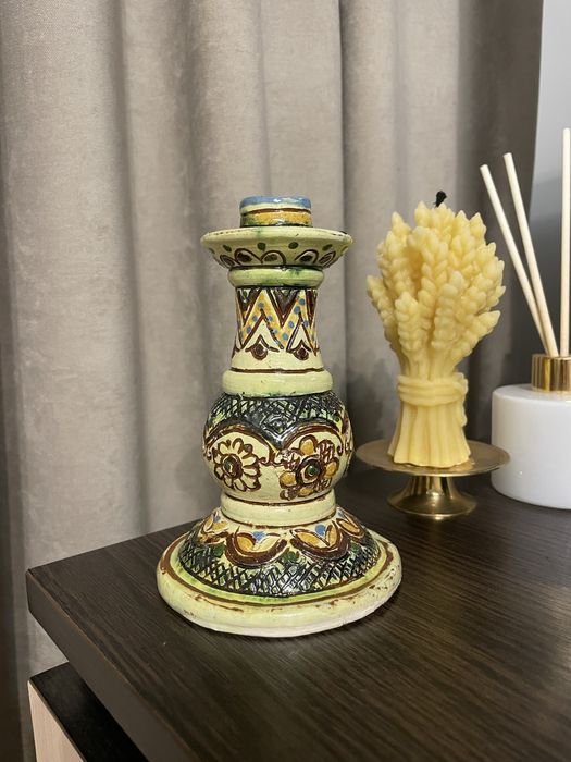 підсвічник 18 см косівська кераміка косівський розпис