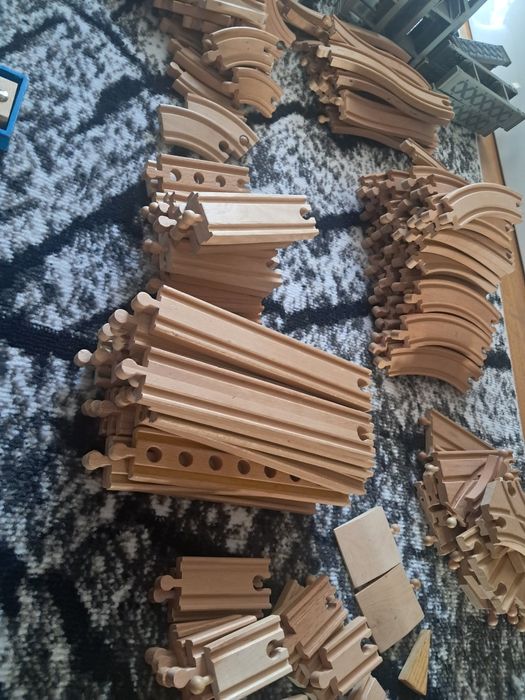 Duży zestaw droga drewniana plus akcesoria