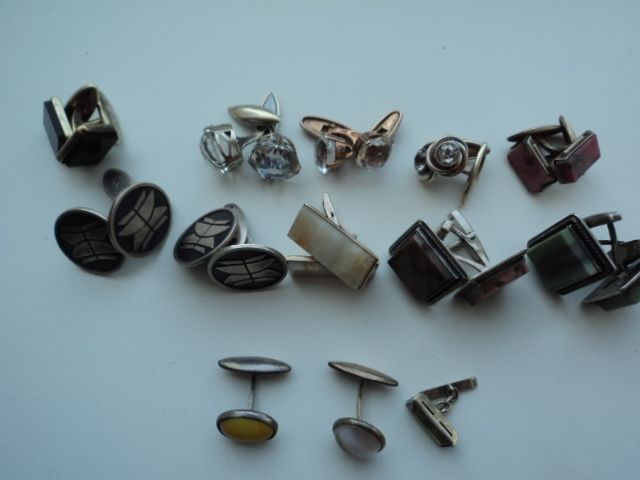 Запонки серебро 875  "Русские Самоцветы"