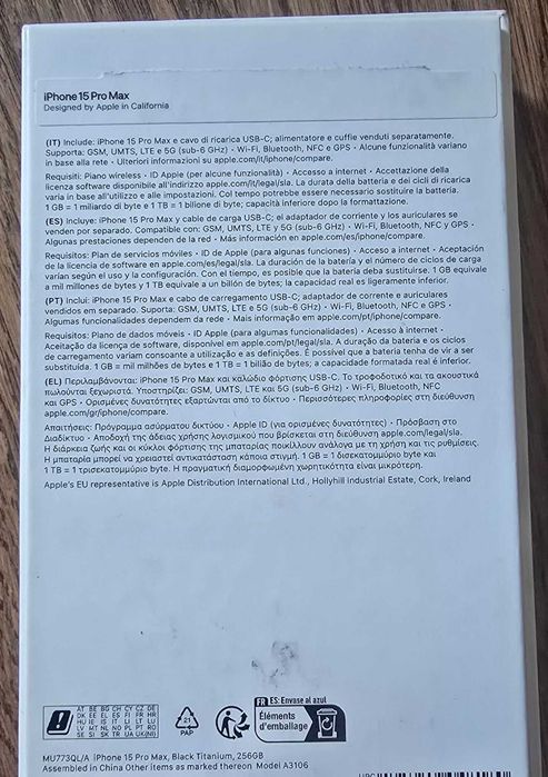 iPhone 15 Pro Max 256GB Estado da Bateria 97% Applecare Até FEV 2026