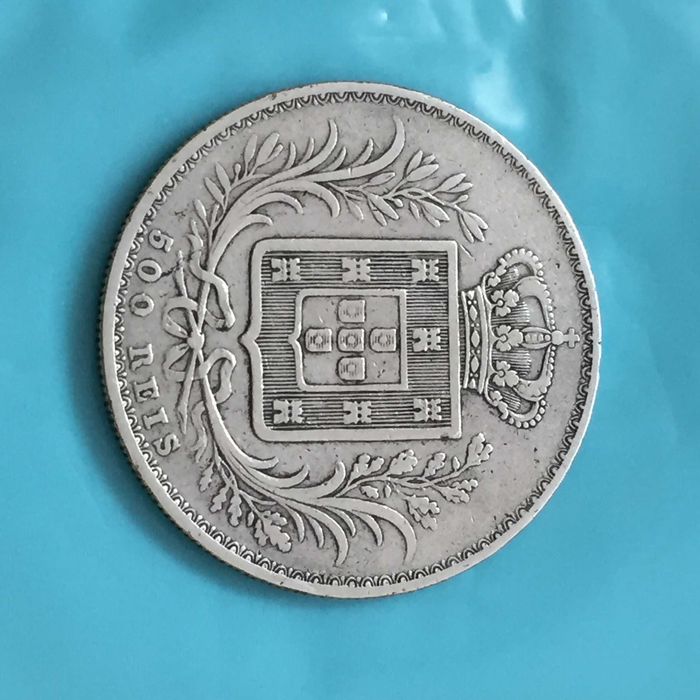 D. LUIZ I - 500 réis 1877 - prata