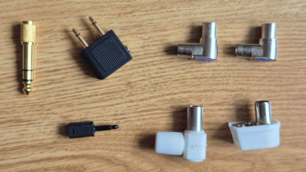 Wtyki antenowe, przejściówka jack 6.3/3.5mm, adapter optyczny