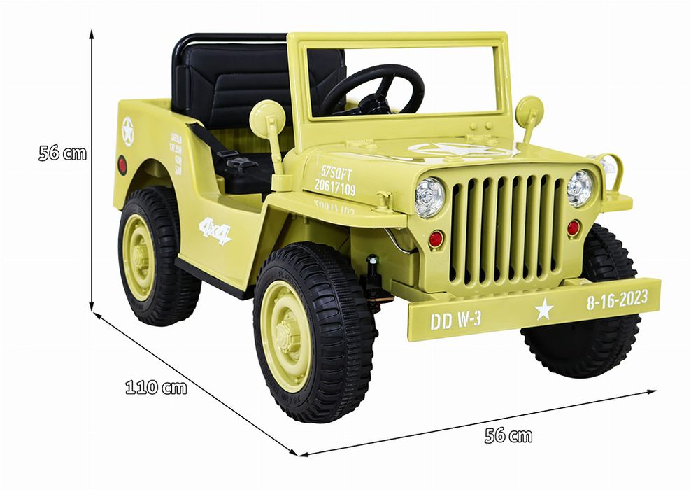 Wojskowe auto na akumulator JH103 Willys 4x4