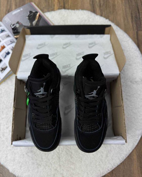 Мужские кроссовки Nike Jordan Retro 4 Black Cat "R1222" Размеры 40-46