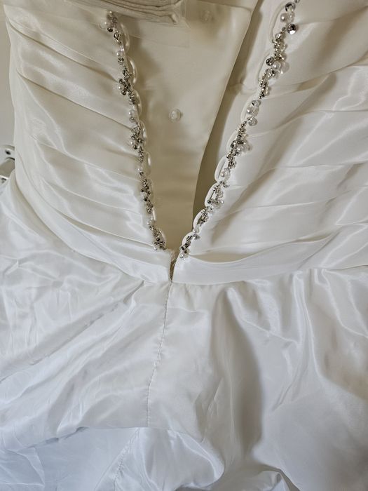 Nowa Suknia ślubna M 38 10 beza księżniczka tiul gorset tren