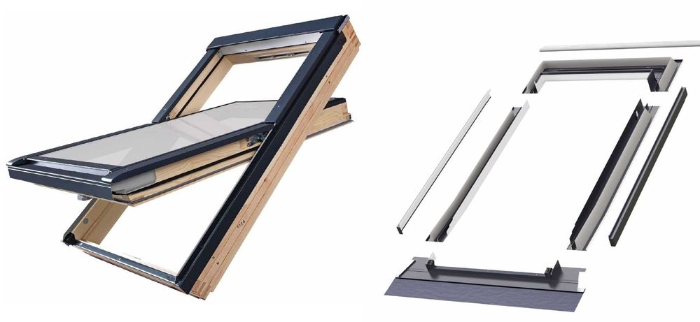 Okno dachowe FAKRO FTP-V U41 78x140 + kołnierz FAKRO EHV-AT Thermo