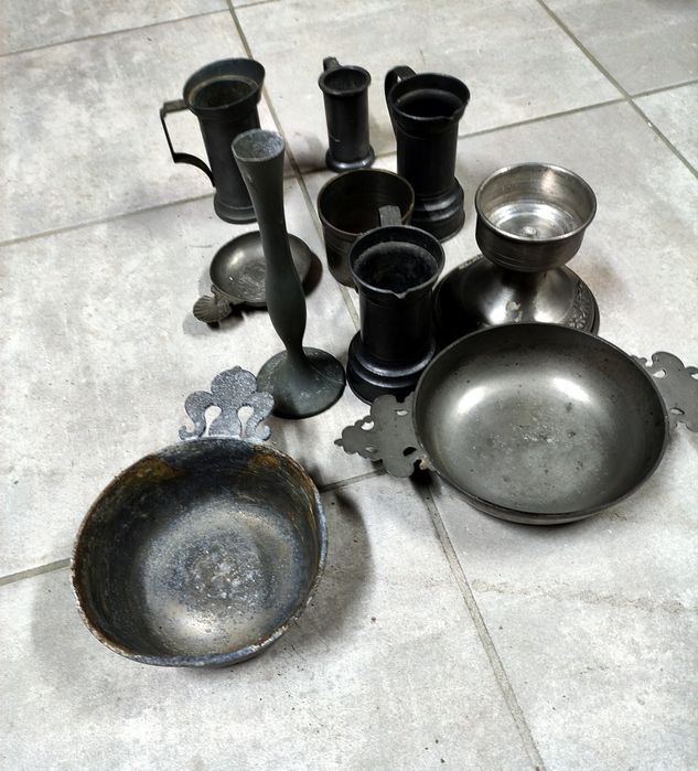 Peças antigas em estanho