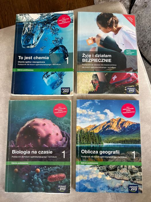 Chemia, EdB, Geografia, Biologia klasa 1 podręczniki