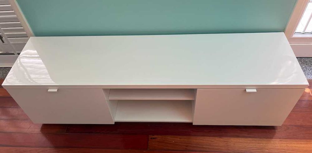Móvel TV IKEA BYÅS Branco Brilhante 160 cm