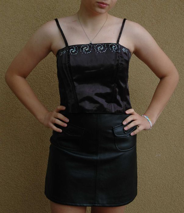 Czarny gorsetowy top rozm. M