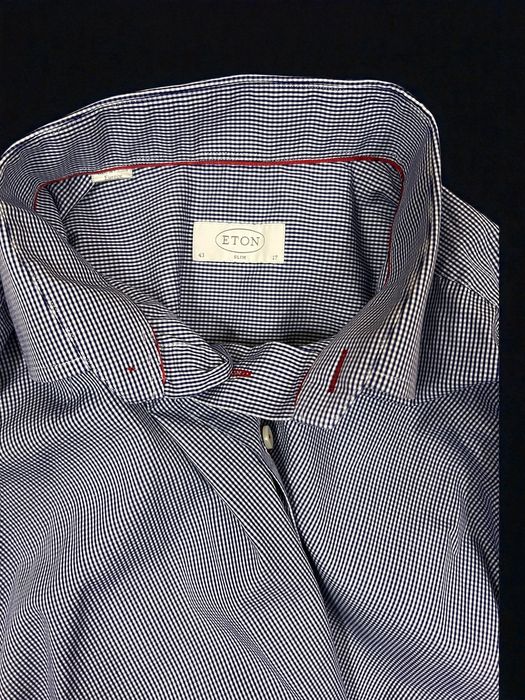 Eton roz. L/43 męska elegancka koszula w delikatną kratkę