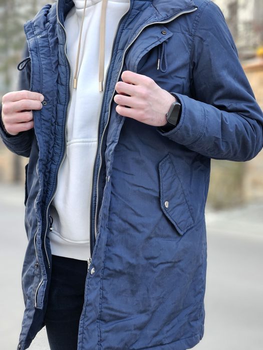 куртка чоловіча весняна подовжена синя reserved