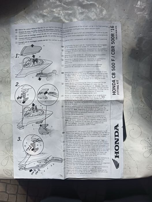 Kit fixação suporte topcase CBR 500