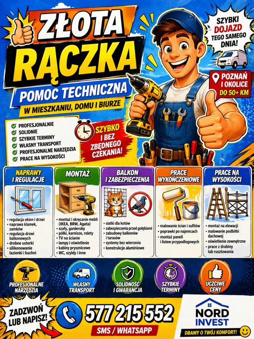 Złota rączka | Pomoc techniczna | Poznań + 50 km
