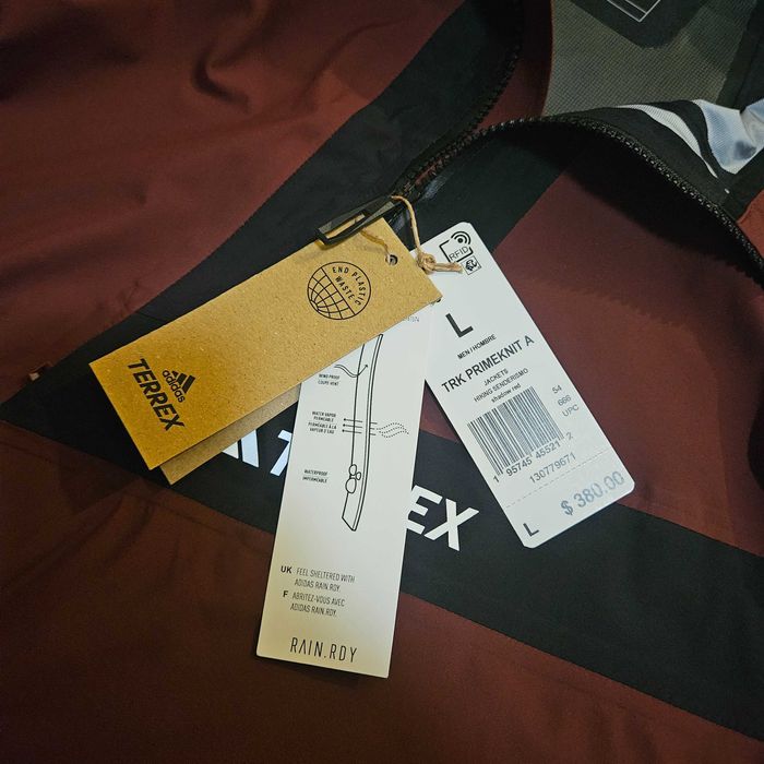 Adidas Terrex Primeknit Hiking Waterproof Rain Jacket Anorak