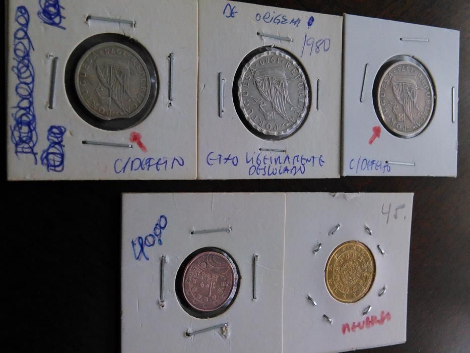 Moedas com eixo deslocado/defeito de cunhagem/erros de cunho (são 21)*