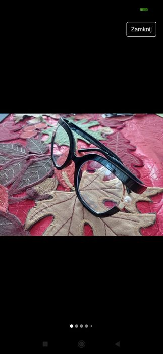 Okulary zerówki z perełkami