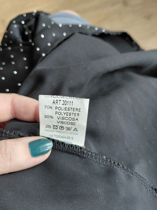 Koszula czarna z diamencikami rozmiar 46