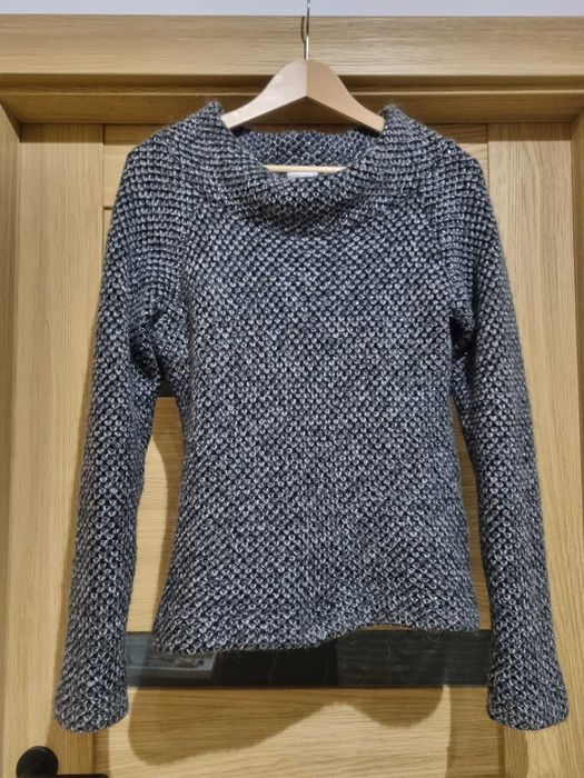 Wełniany sweter Bellete, czarno-srebrny, S/M