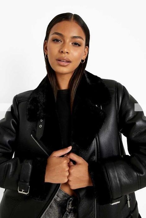 Зимняя дублёнка авиатор на меху