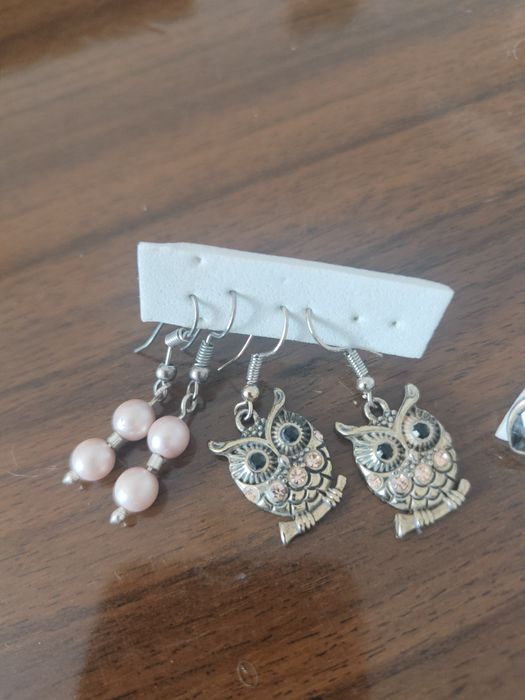Kolczyki sowy, perełki, serduszka Lilou