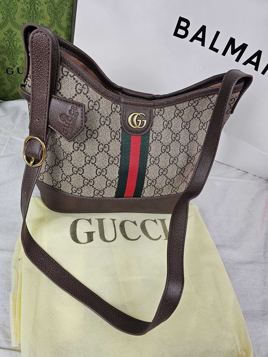 Torba listonoszka Torebka damska Gucci kuferek nowa logowana HIT brazowy