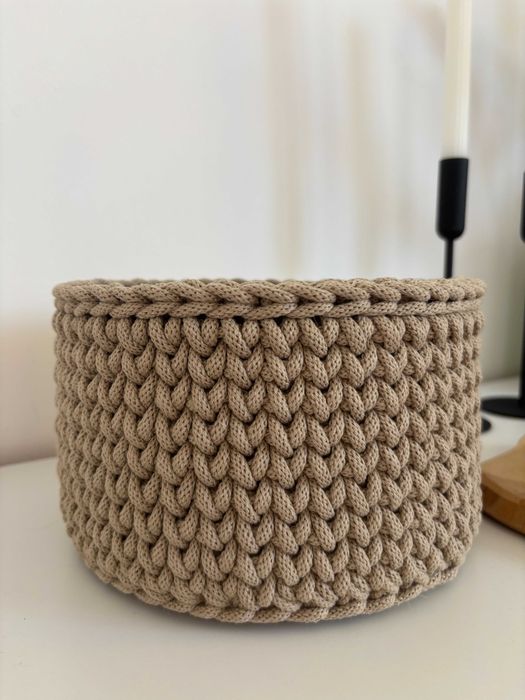 Koszyk ze sznurka bawełnianego handmade