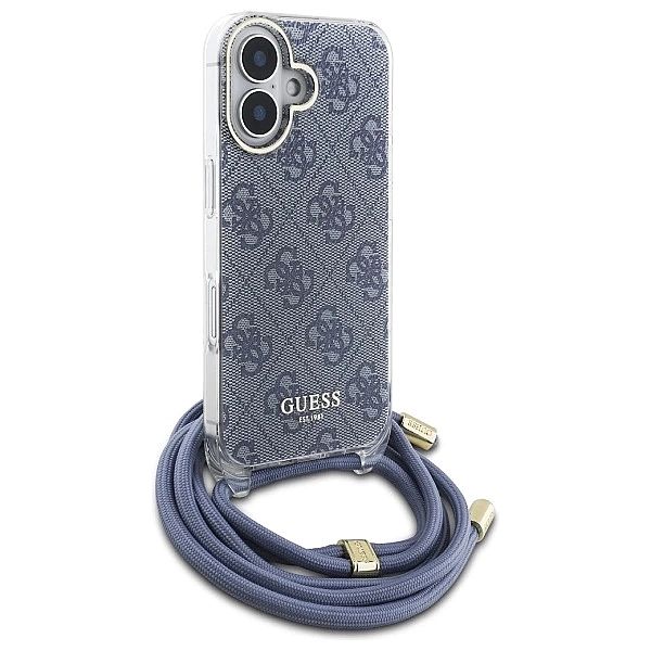 Guess GUHCP16SHC4SEB iPhone 16/6.1" niebieski/blue hardcase Crossbody